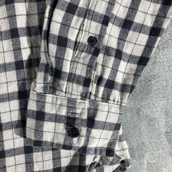 Mutual Weave Flannel Shirt Men's Size Large Ivory Check Plaid Long Sleeve Cotton - Picture 5 of 12